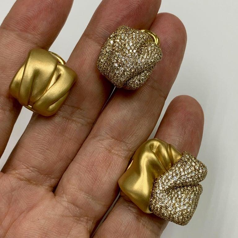 Diamonds 18 Karat Yellow Gold Earrings For Sale 4