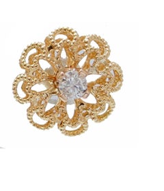 Diamonds, 18 Karat Yellow Gold Flower Earrings.