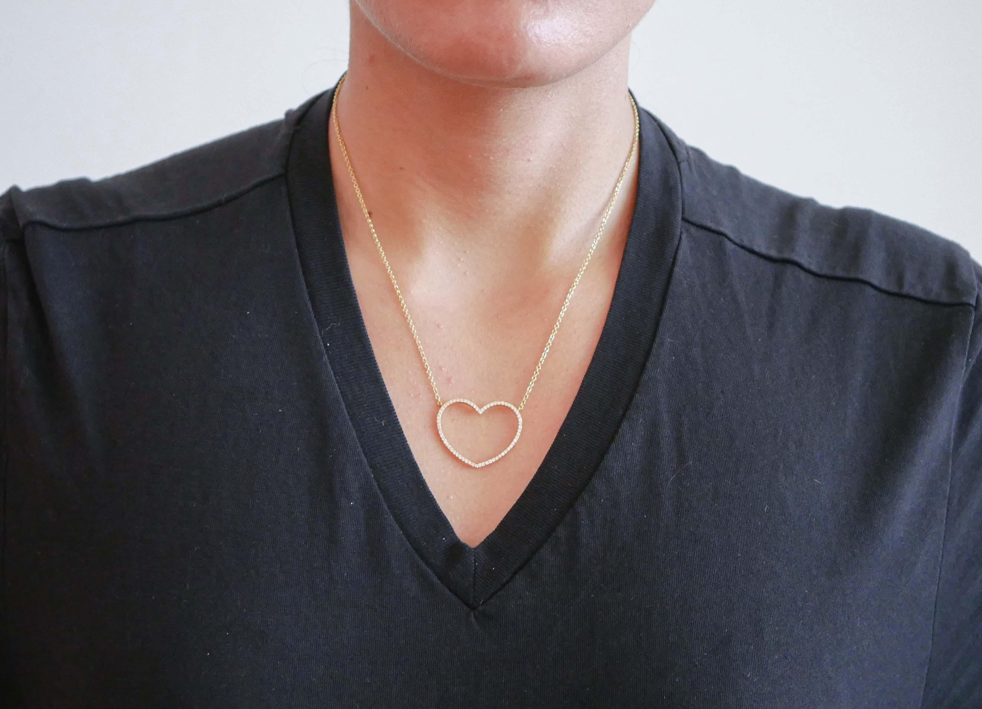 Women's Diamonds, 18 Karat Yellow Gold Modern Necklace.
