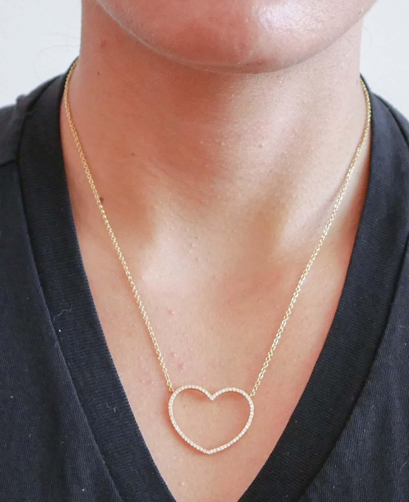 Diamonds, 18 Karat Yellow Gold Modern Necklace. 1