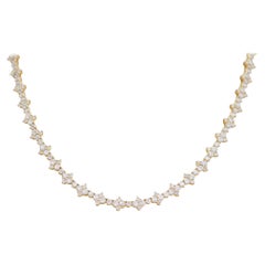 Diamanti, oro giallo 18 carati Collana moderna.