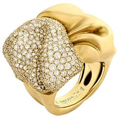 Bague en or jaune 18 carats et diamants