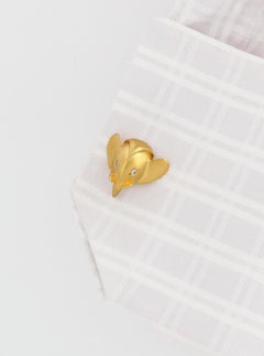 Diamonds 18 Karat Yellow Gold ROYAL ELEPHANT Cufflinks by John Landrum Bryant