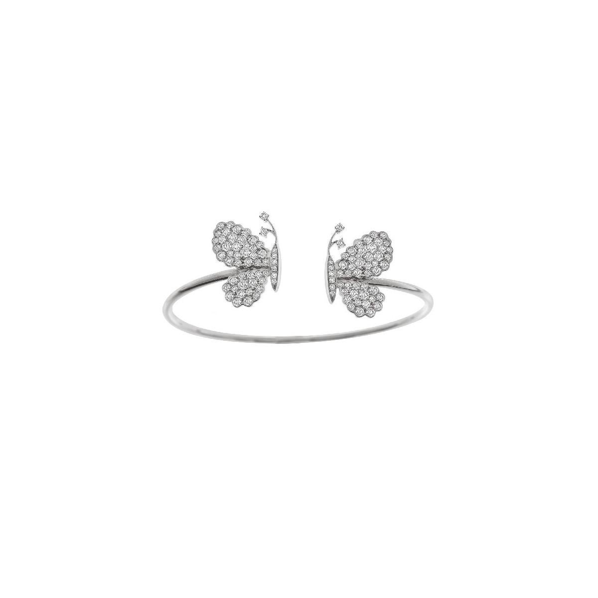 Women's Diamonds  & 18K  Rose Gold Butterfly Bracelet For Sale