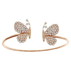 Diamonds  & 18K  Rose Gold Butterfly Bracelet