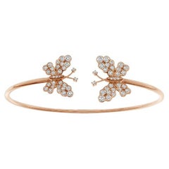 Diamonds  & 18K  Rose Gold Butterfly Bracelet