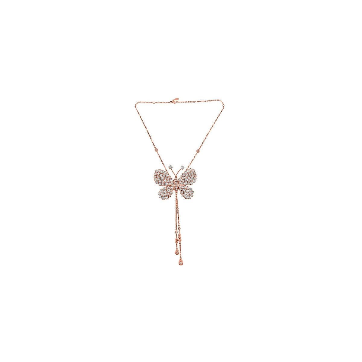 Diamonds & 18K Rose Gold Butterfly Necklace
Butterfly Collection... everyday wearable botanical pieces 
Irama Pradera is a dynamic and outgoing designer from Spain that searches always for the best gems and combines classic with contemporary