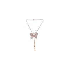 Diamonds  & 18K Rose Gold Butterfly Necklace