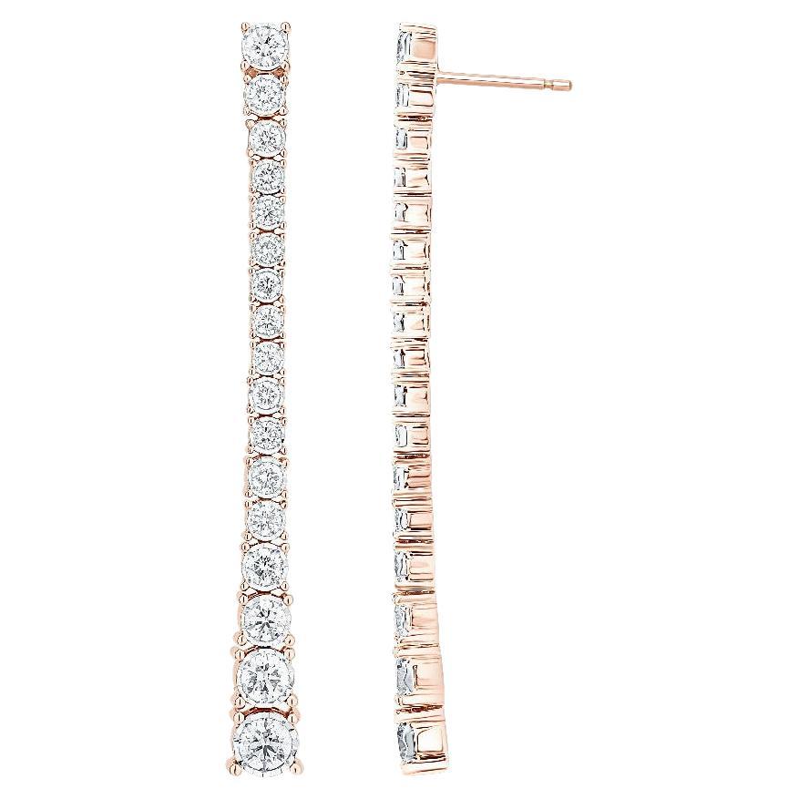 Diamanten  & 18 Karat Roségold Glimmer-Ohrringe