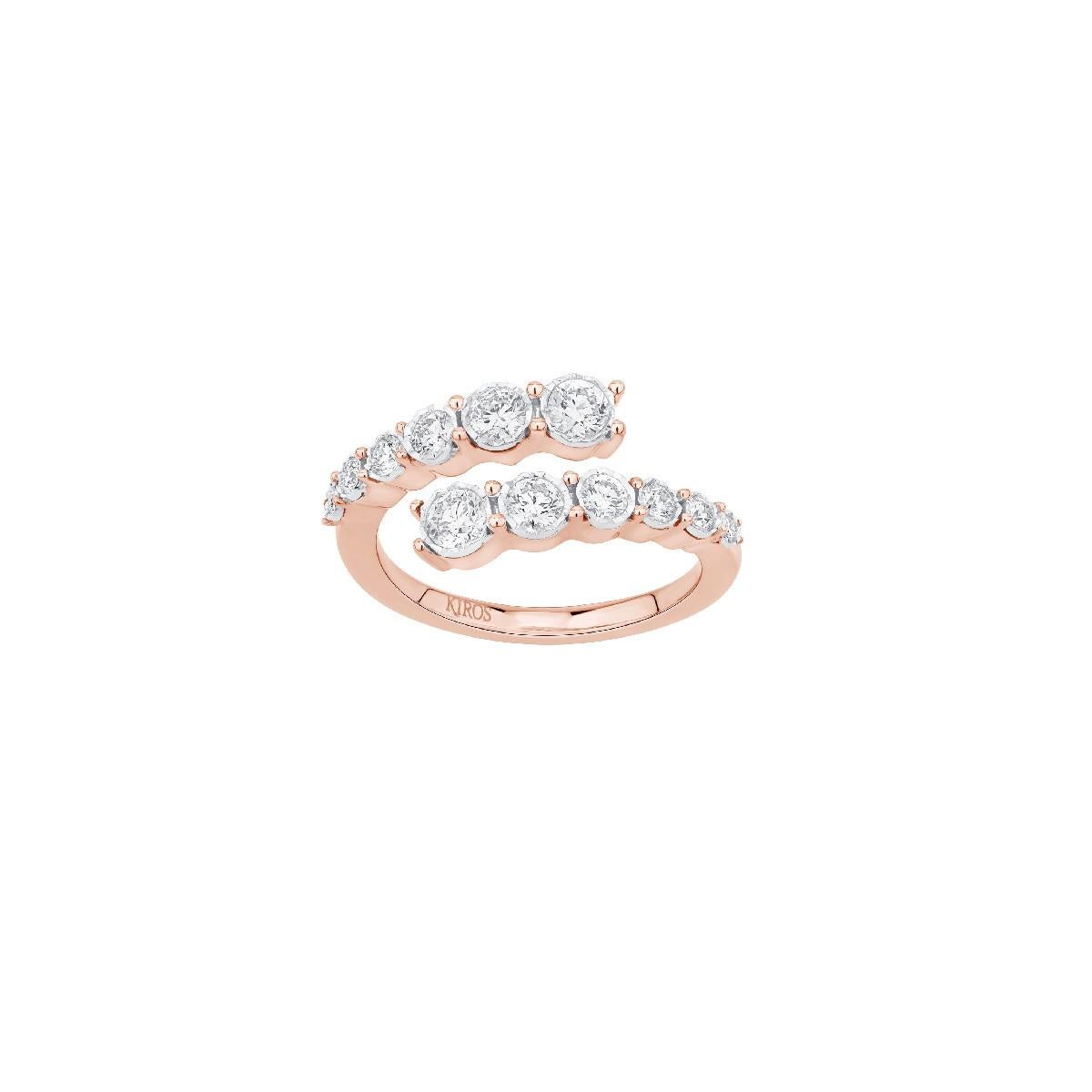 Taglio brillante Diamanti  Anello Glimmer in oro rosa 18 carati in vendita