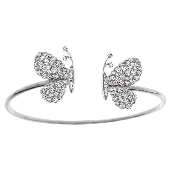 Diamonds  & 18K  White Gold Butterfly Bracelet
