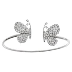Diamonds  & 18K  White Gold Butterfly Bracelet