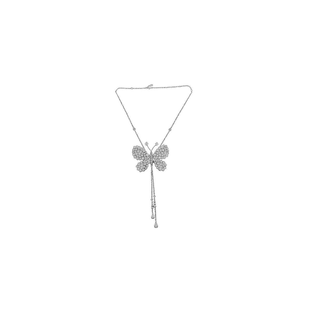 Collana con diamanti e farfalle in oro bianco 18 carati
Butterfly Collection... pezzi botanici da indossare tutti i giorni 
Pradera Irama è una designer spagnola dinamica ed estroversa che ricerca sempre le gemme migliori e combina montaggi e stili