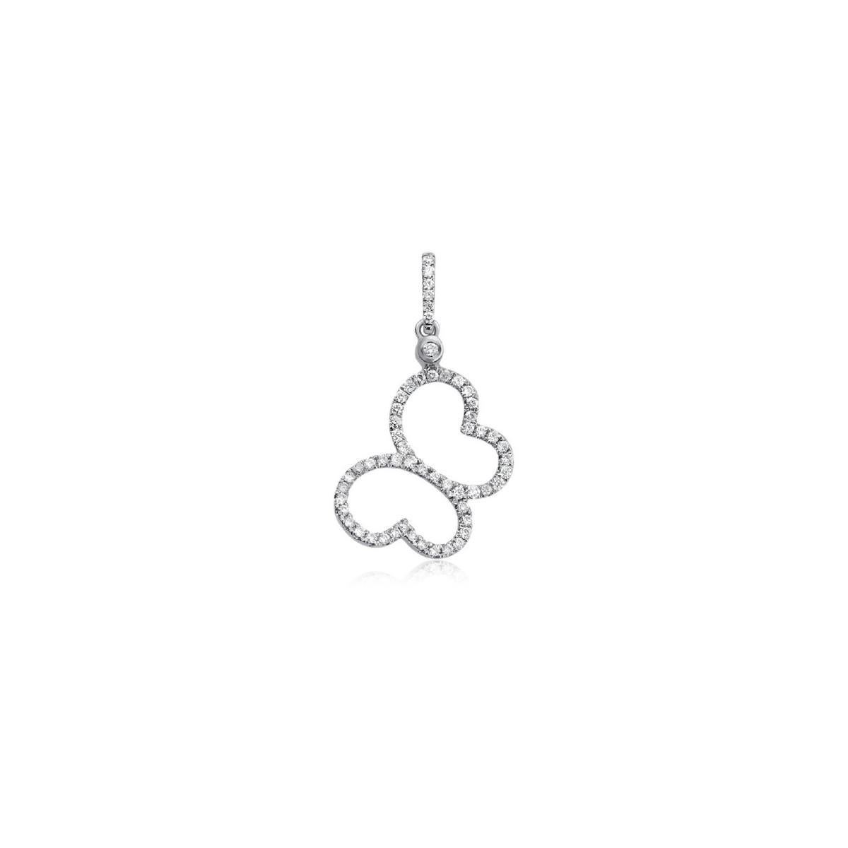 Diamanti  Collana con farfalla in oro bianco 18 carati in vendita 4