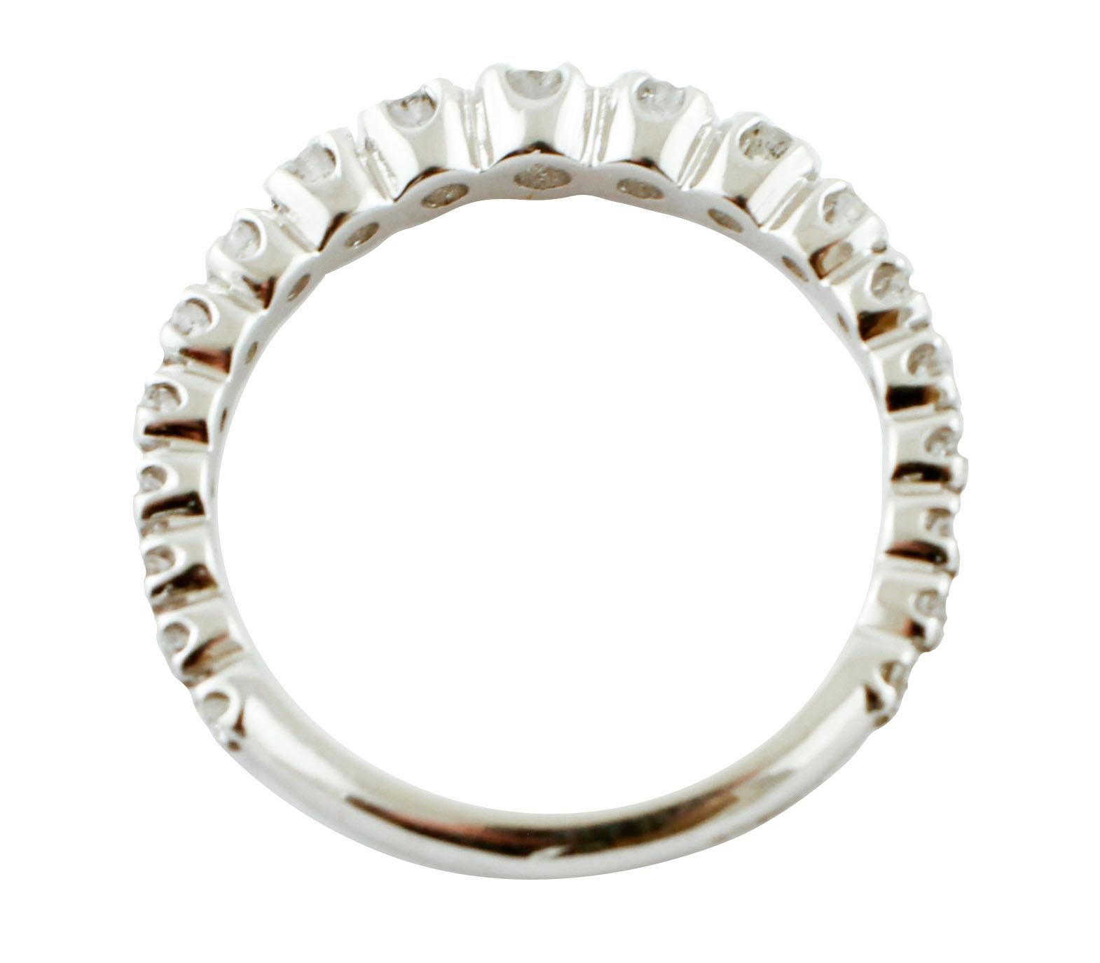 Brilliant Cut Diamonds, 18 Karat White Gold Eternity Engagement/Wedding Ring