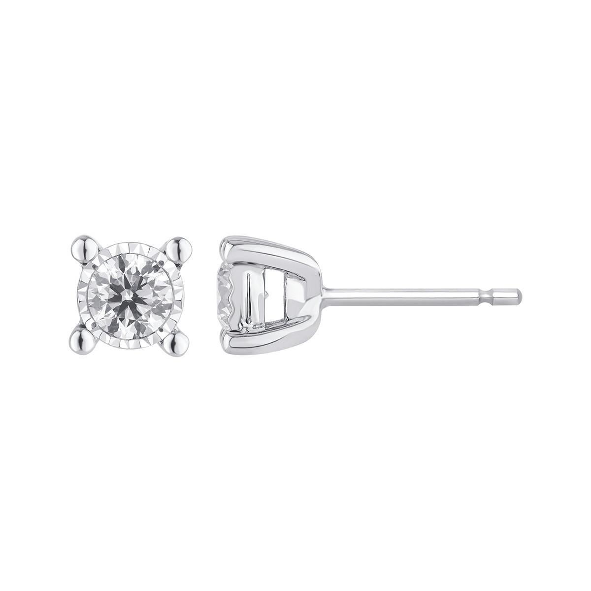Diamonds & 18K White Gold Glimmer Earrings
MATERIALS
◘ Earrings Weight:  1,63 grams
◘ 2 Diamonds total  0,50 ct. 

Diamond quality GVVS
The diamonds are set with a modern technology. They are set in chaton that is faceted and that give more gloss 
