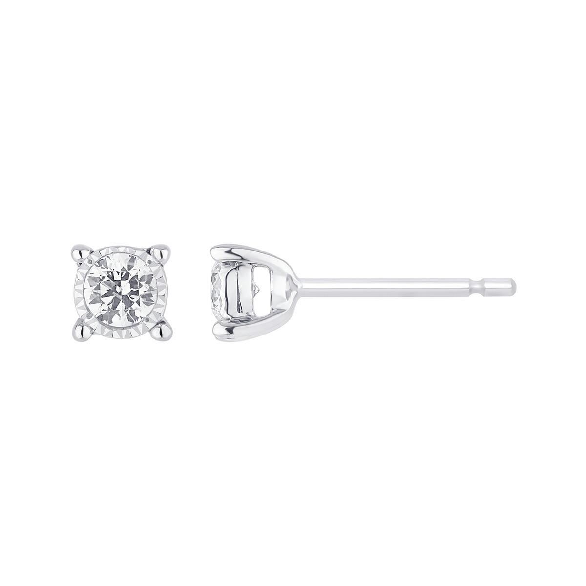 Brilliant Cut Diamonds  & 18K White Gold Glimmer Earrings For Sale