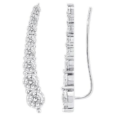 Diamonds  & 18K White Gold Glimmer Earrings In New Condition For Sale In Bilbao, ES