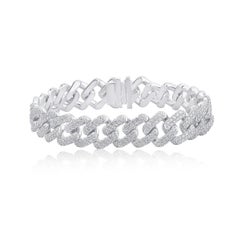 Diamantes  & Pulsera olímpica de oro blanco de 18 quilates