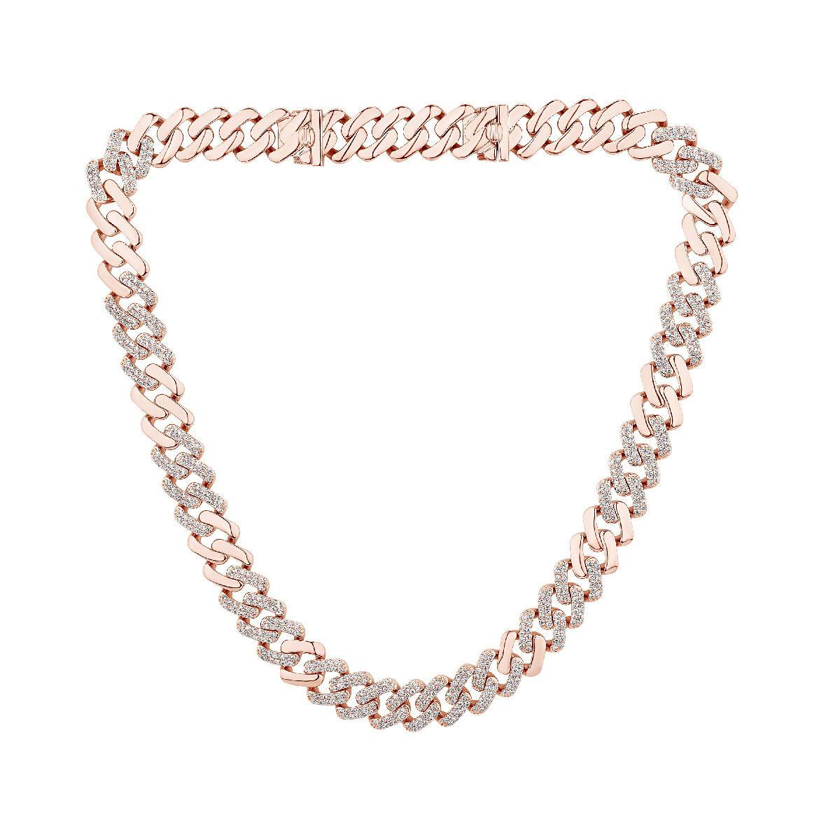 Diamanten  & 18 Karat Gelbgold Olympische Halskette (Brillantschliff) im Angebot