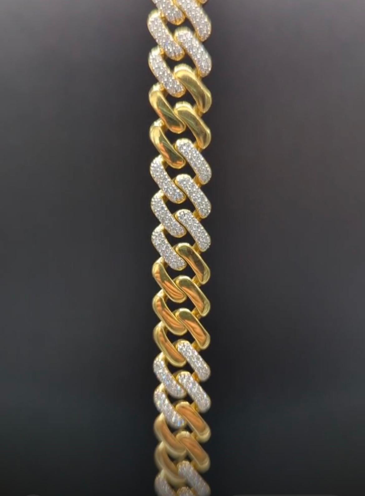 Diamanten  & 18 Karat Gelbgold Olympische Halskette im Angebot 3