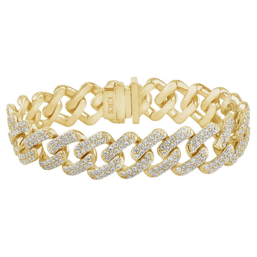 Diamonds  & 18K Yellow Gold Olympic Bracelet For Sale