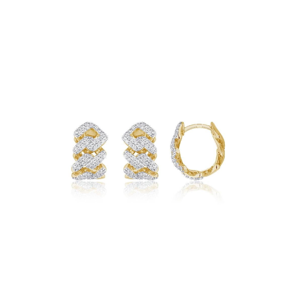Brilliant Cut Diamonds  & 18K Yellow Gold Serenata  Earcuffs For Sale