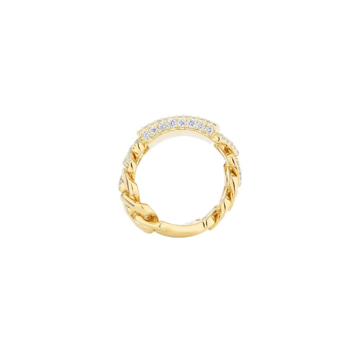 Contemporary Diamonds  & 18K Yellow Gold Serenata Ring For Sale