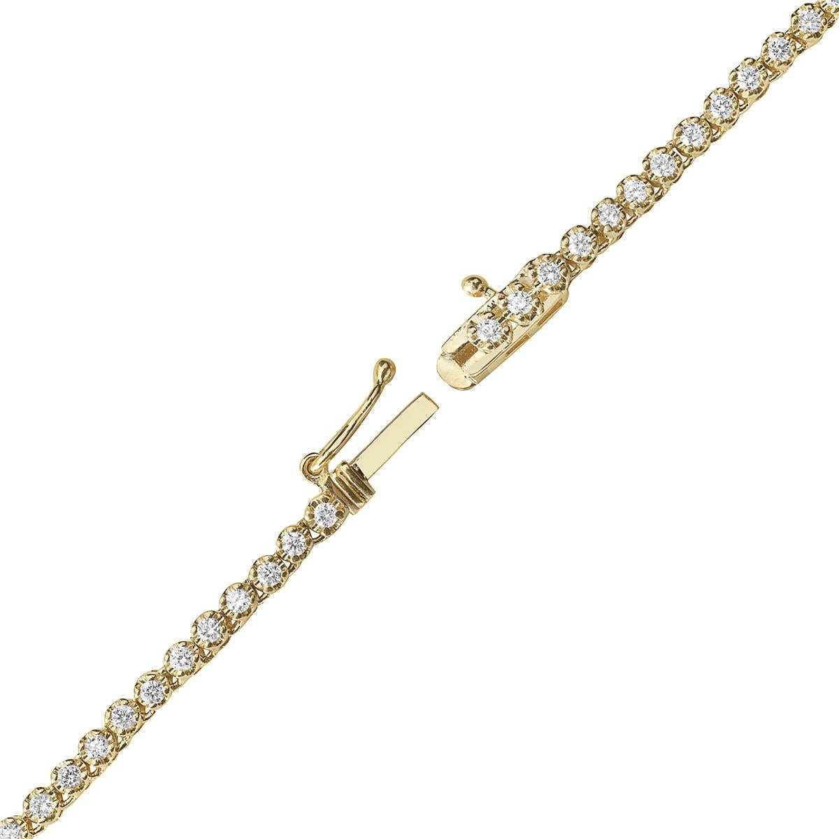 Modern Diamonds 1.96 Carat Straight Line Diamond Tennis Necklace For Sale