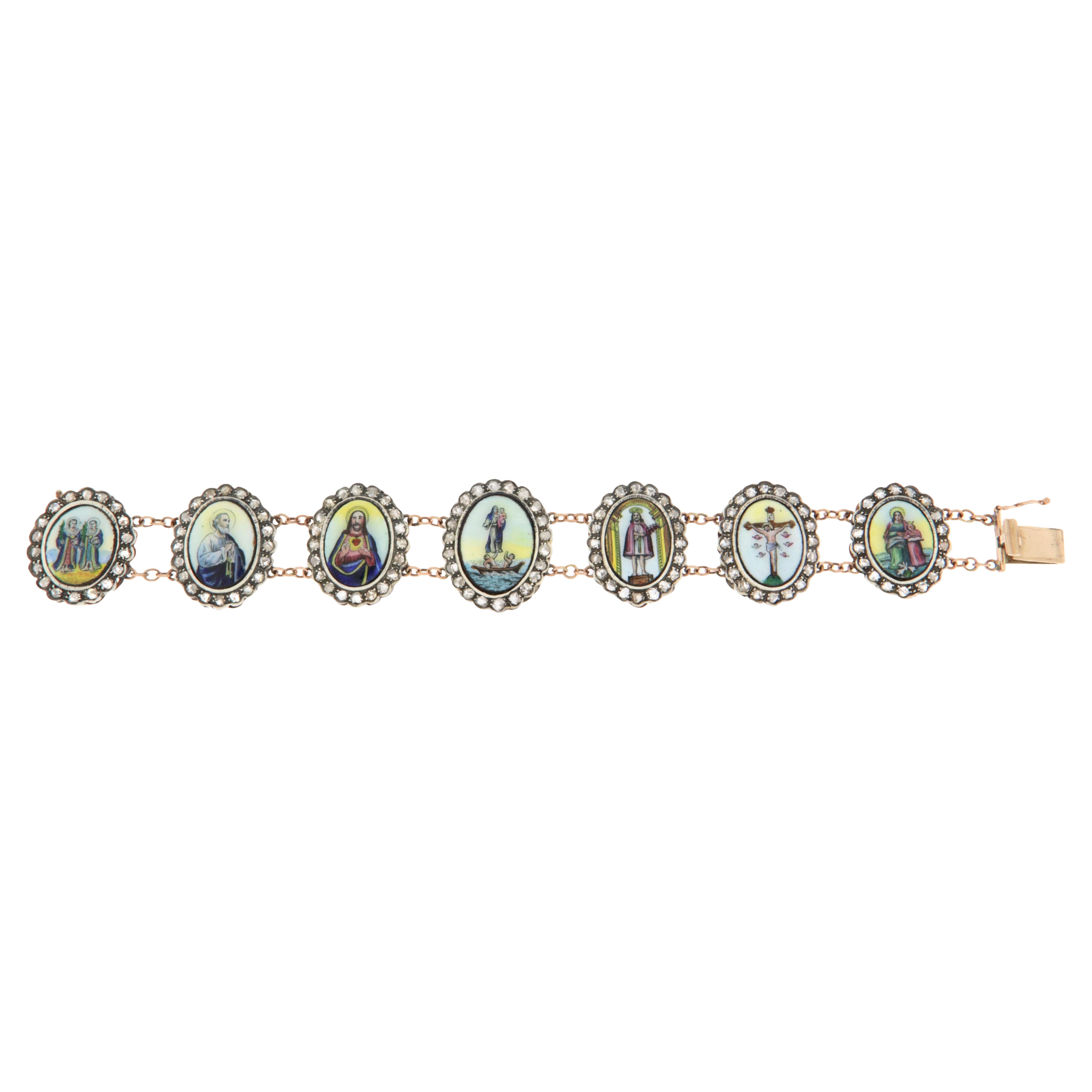 Diamonds 9 Karat Yellow Gold Cuff Bracelet
