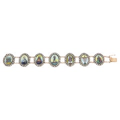 Brazalete de oro amarillo de 9 quilates con diamantes