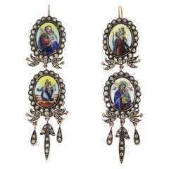 Diamonds 9 Karat Yellow Gold Drop Earrings