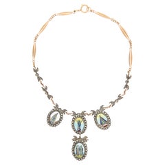 Diamonds 9 Karat Yellow Gold Sacred Pendant Necklace