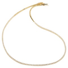 Diamonds and 14K Yellow Gold Tennis Necklace