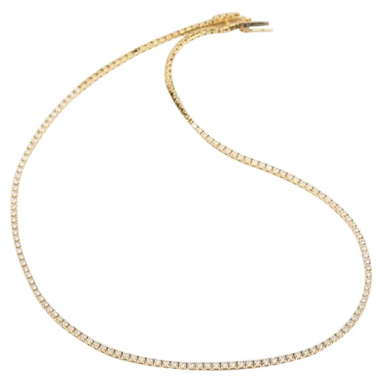Diamonds and 14K Yellow Gold Tennis Necklace at 1stDibs