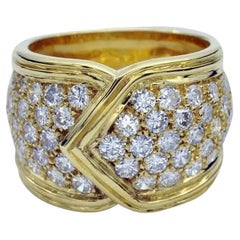 Bague en diamants et or 18 carats et  Clips d'oreilles