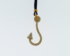 Diamonds and 18 Karat Yellow Gold Anchor Pendant Necklace