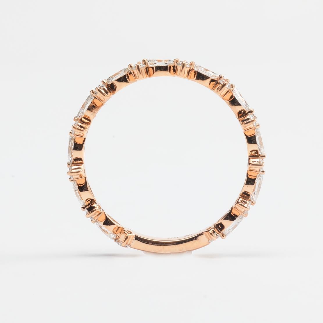 Marquise Cut Diamonds and 18K Rose Gold Band Ring