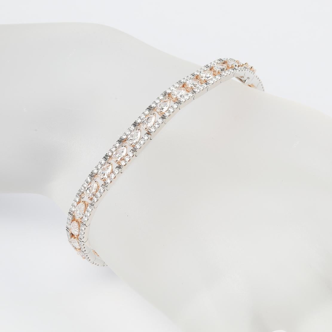 two tone diamond tennis bracelet