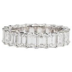 Diamonds and 18K White Gold Trellis Eternity Ring Band