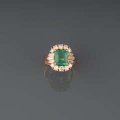 Diamonds and 3.58 Carats Emerald Ring by Mouawad