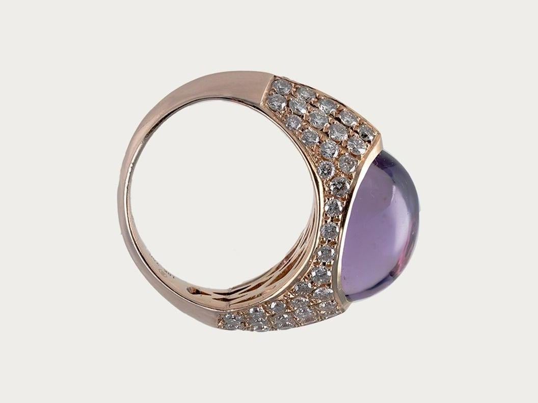 Contemporary Goldring mit Diamanten und Amethyst im Angebot 2
