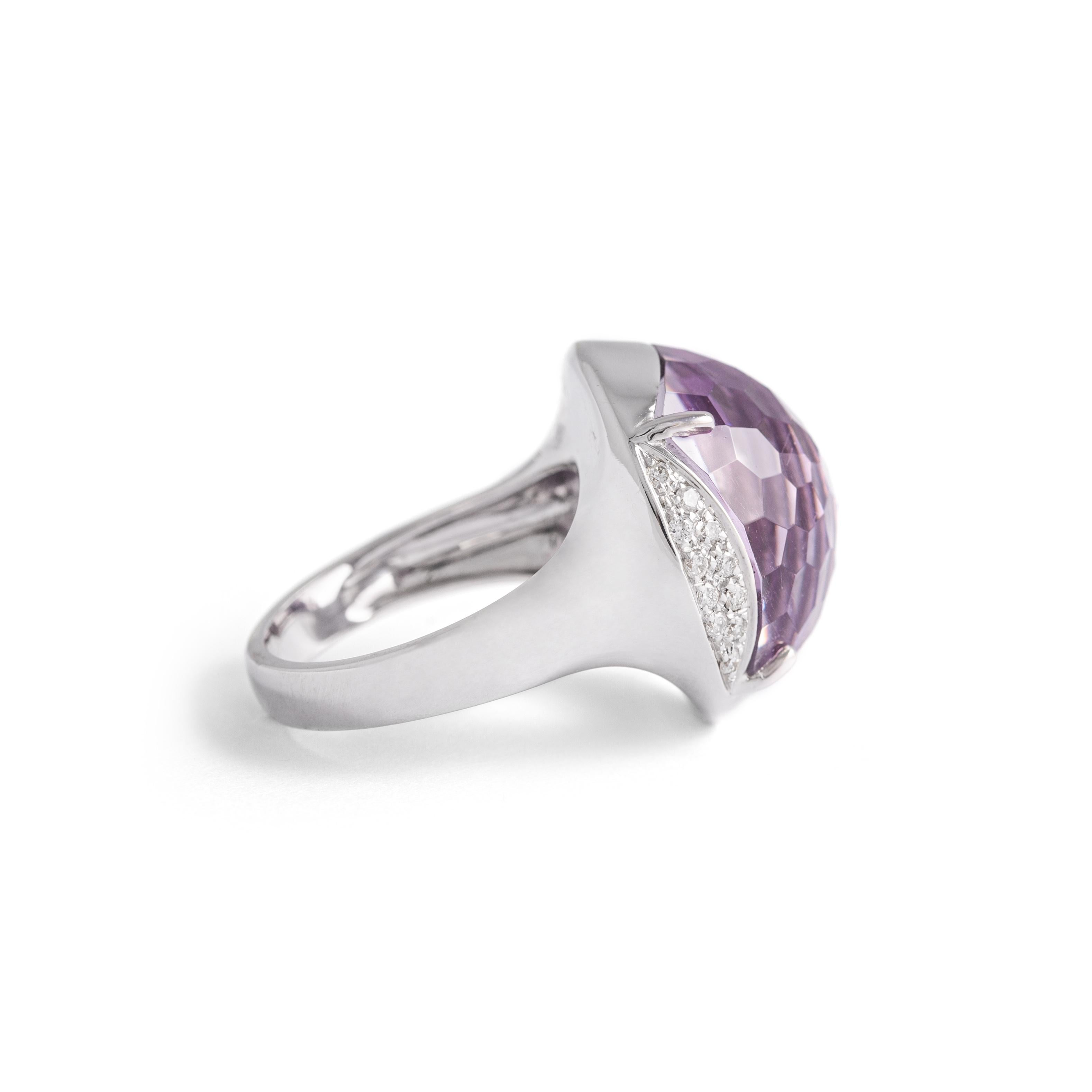 Women's or Men's Diamonds and Amethyst Ring For Sale