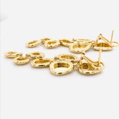 Diamonds and Brushed Yellow Gold 18 Karat Articulated Chandelier Earrings