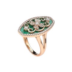 Diamonds and Malachite Ring