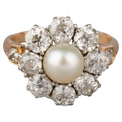 Diamonds and Pearl French Antique Ring