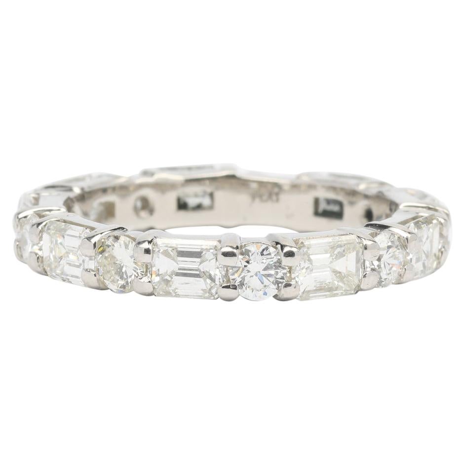 4.30 CT Diamonds and Platinum Eternity Wedding Band Ring