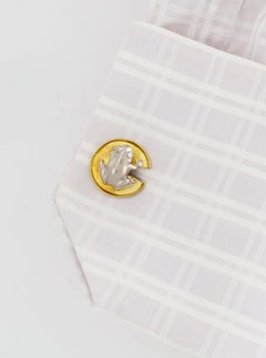 Diamonds and Platinum Frog and Water Lily Leaf Cufflinks by John Landrum Bryant