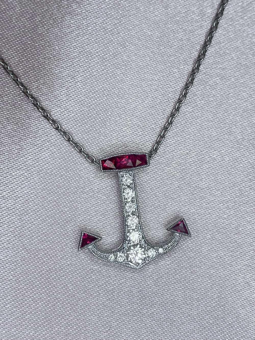 diamond anchor necklace tiffany