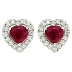Diamonds and ruby earrings